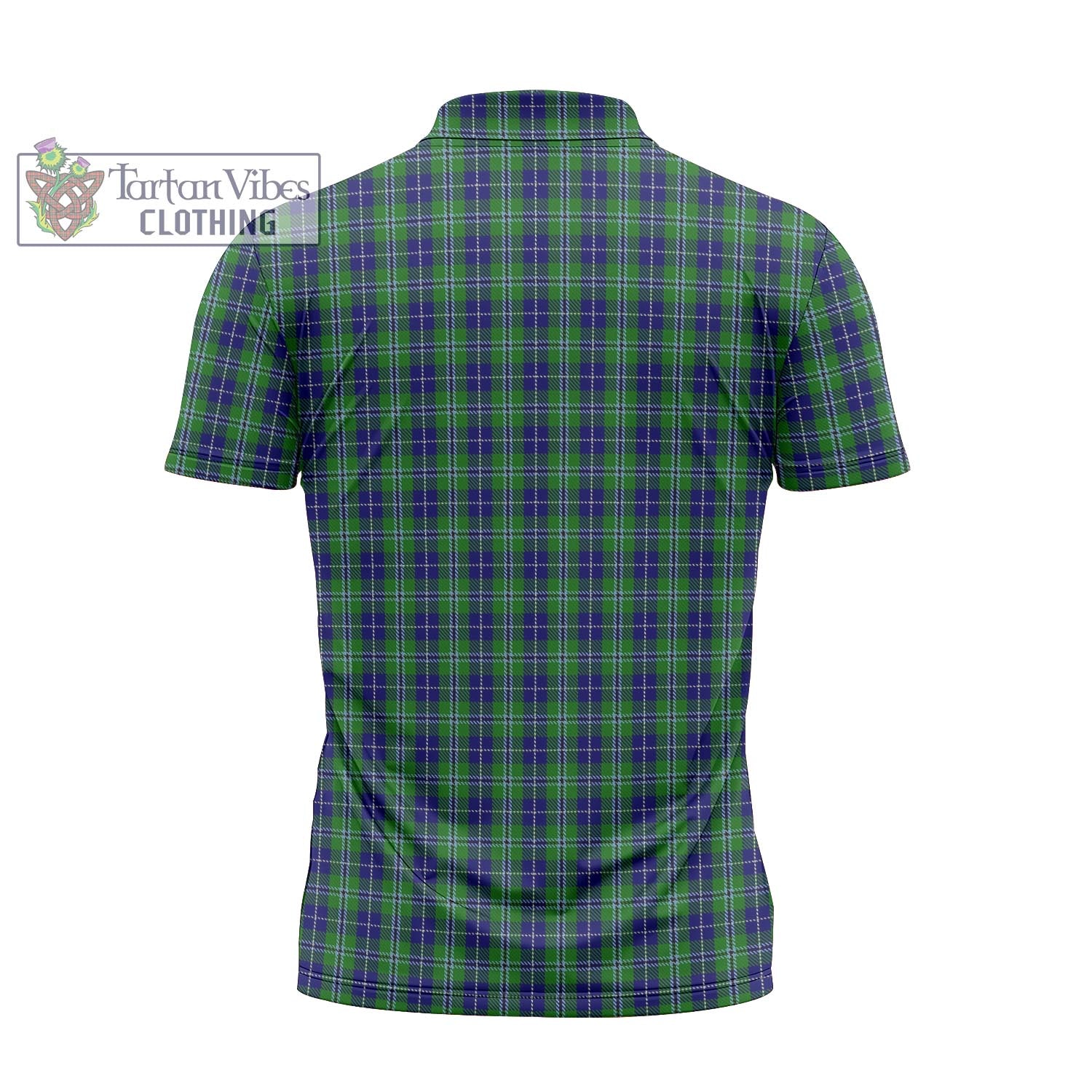 Tartan Vibes Clothing Douglas Tartan Zipper Polo Shirt with Family Crest