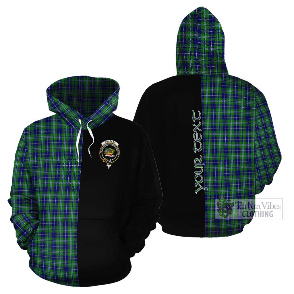 Tartan Vibes Clothing Douglas Tartan Cotton Hoodie with Family Crest and Half Of Me Style