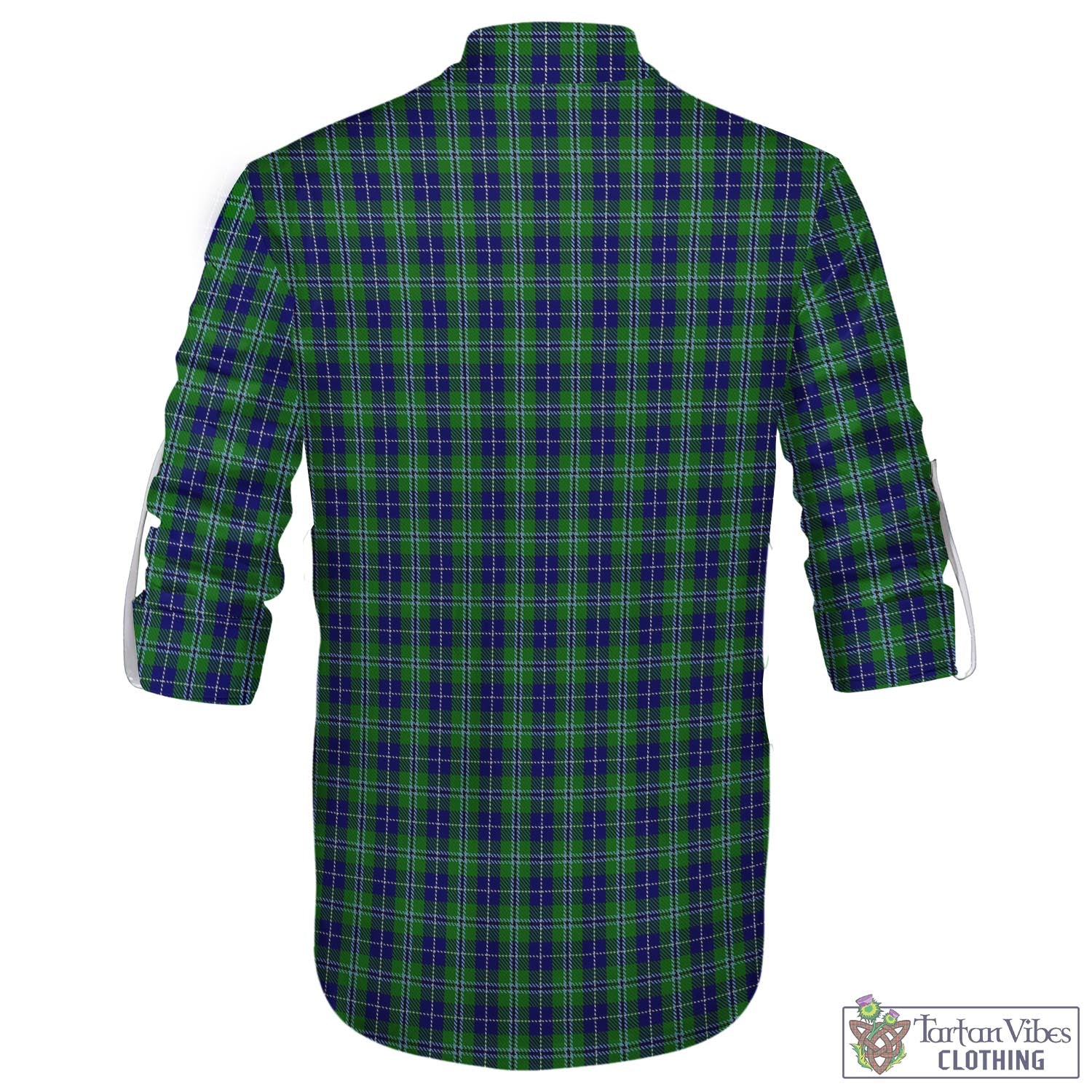 Tartan Vibes Clothing Douglas Tartan Men's Scottish Traditional Jacobite Ghillie Kilt Shirt with Family Crest