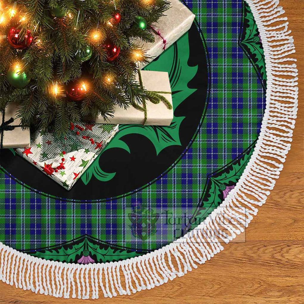 Tartan Vibes Clothing Douglas Tartan Christmas Tree Skirt Scottish Thistle Style