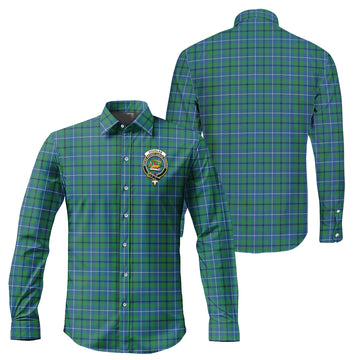 Douglas Ancient Tartan Long Sleeve Button Up Shirt with Family Crest
