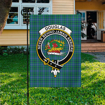 Douglas Ancient Tartan Flag with Family Crest