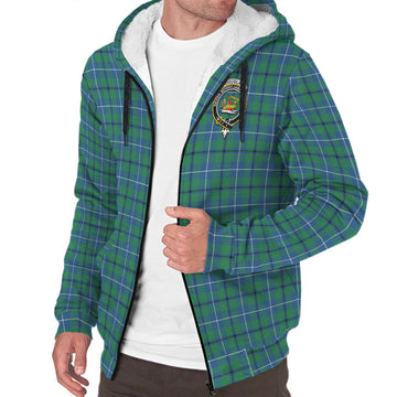 Douglas Ancient Tartan Sherpa Hoodie with Family Crest