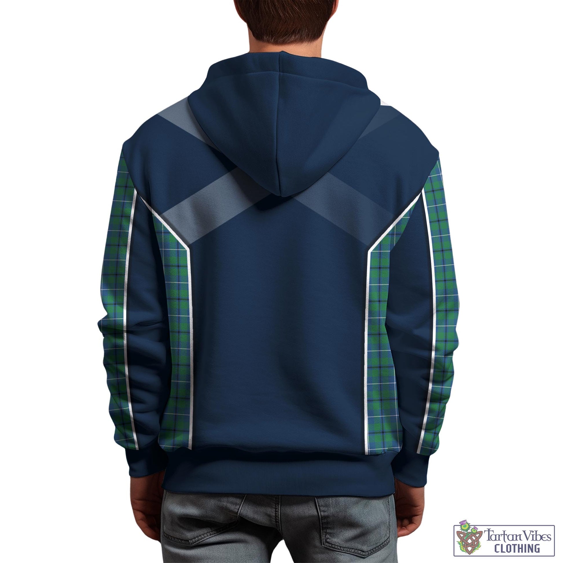 Tartan Vibes Clothing Douglas Ancient Tartan Hoodie with Family Crest and Lion Rampant Vibes Sport Style