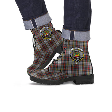 Douglas Ancient Dress Tartan Leather Boots with Family Crest