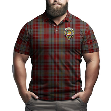 Douglas Ancient Red Tartan Men's Polo Shirt with Family Crest