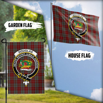 Douglas Ancient Red Tartan Flag with Family Crest