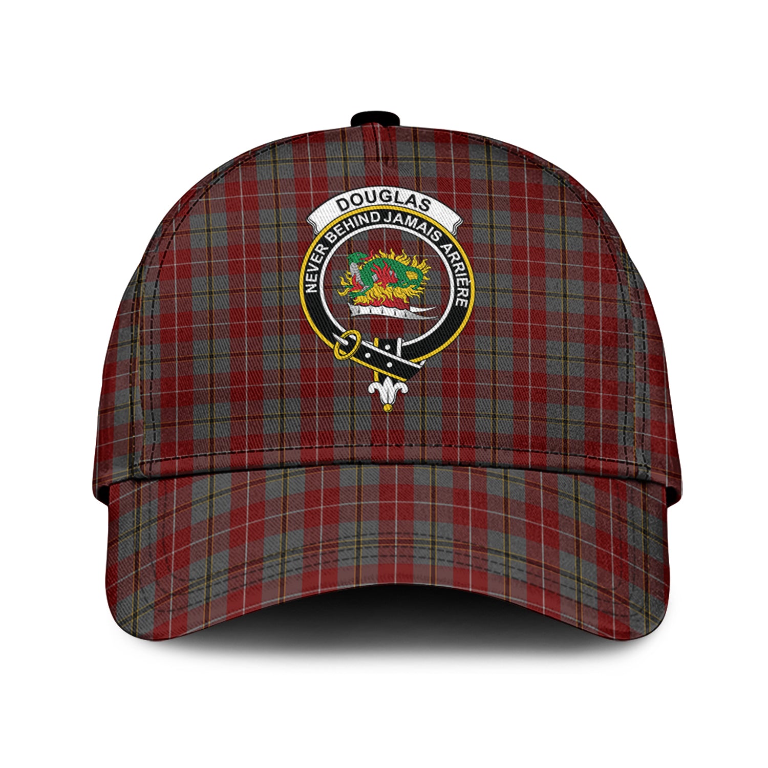 douglas-ancient-red-tartan-classic-cap-with-family-crest