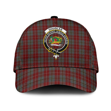 Douglas Ancient Red Tartan Classic Cap with Family Crest