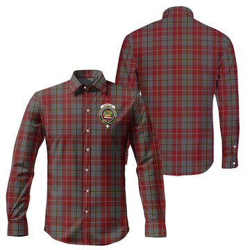 Douglas Ancient Red Tartan Long Sleeve Button Up Shirt with Family Crest