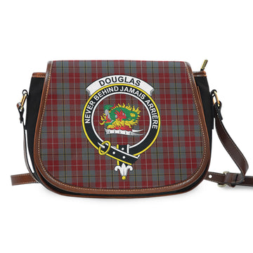 Douglas Ancient Red Tartan Saddle Bag with Family Crest