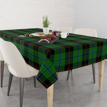Douglas Black Tatan Tablecloth with Family Crest