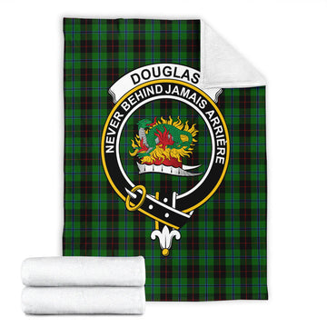 Douglas Black Tartan Blanket with Family Crest
