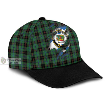 Douglas Black Tartan Classic Cap with Family Crest In Me Style