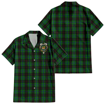 douglas-black-tartan-short-sleeve-button-down-shirt-with-family-crest