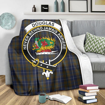Douglas Brown Tartan Blanket with Family Crest