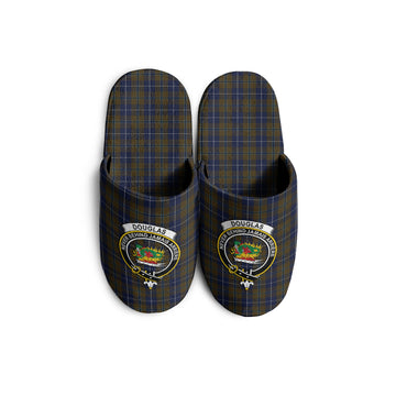 Douglas Brown Tartan Home Slippers with Family Crest