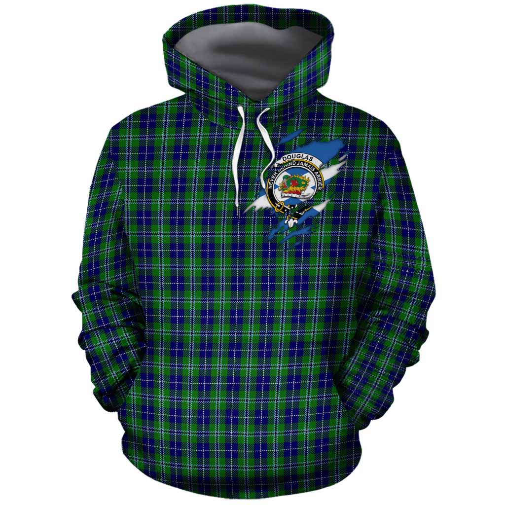 Douglas Clan Crest In Me Tartan Cotton Hoodie Scotland Flag Style