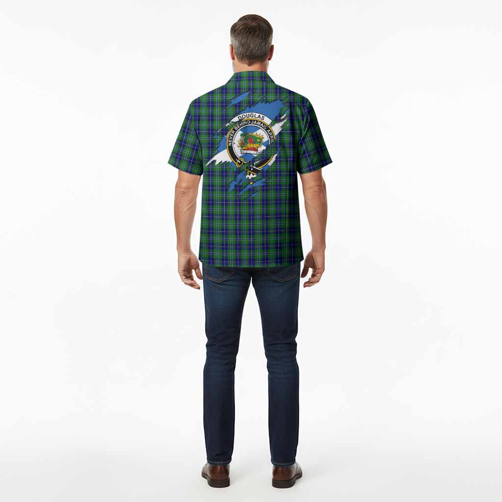 Douglas Clan Crest In Me Tartan Hawaiian Shirt Scotland Flag Style
