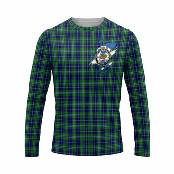 Douglas Clan Crest In Me Tartan Long Sleeve T-Shirt Scotland Flag Style