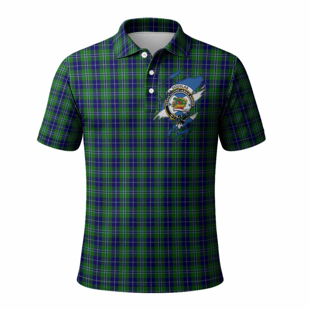 Douglas Clan Crest In Me Tartan Polo Shirt Scotland Flag Style