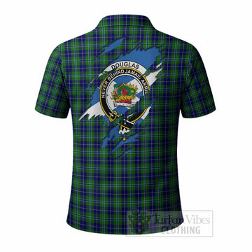 Douglas Clan Crest In Me Tartan Polo Shirt Scotland Flag Style