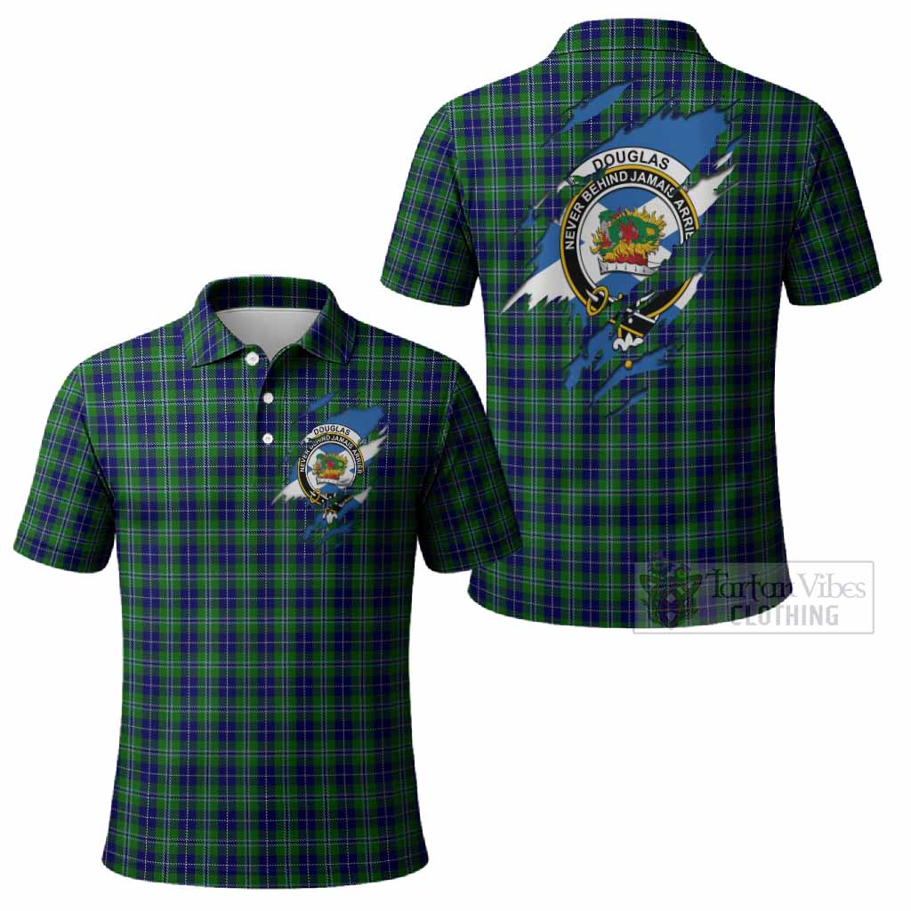 Douglas Clan Crest In Me Tartan Polo Shirt Scotland Flag Style
