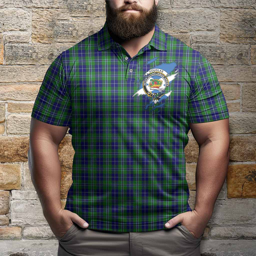 Douglas Clan Crest In Me Tartan Polo Shirt Scotland Flag Style