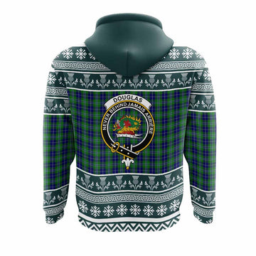 Douglas Clan Tartan Christmas Hoodie with Family Crest - Tartan Vibes Clothing