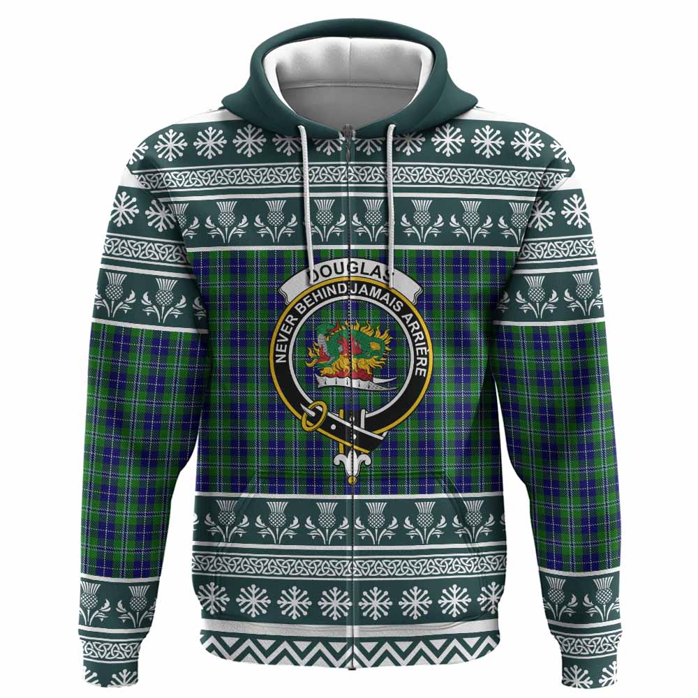 Douglas Clan Tartan Christmas Hoodie with Family Crest - Tartan Vibes Clothing