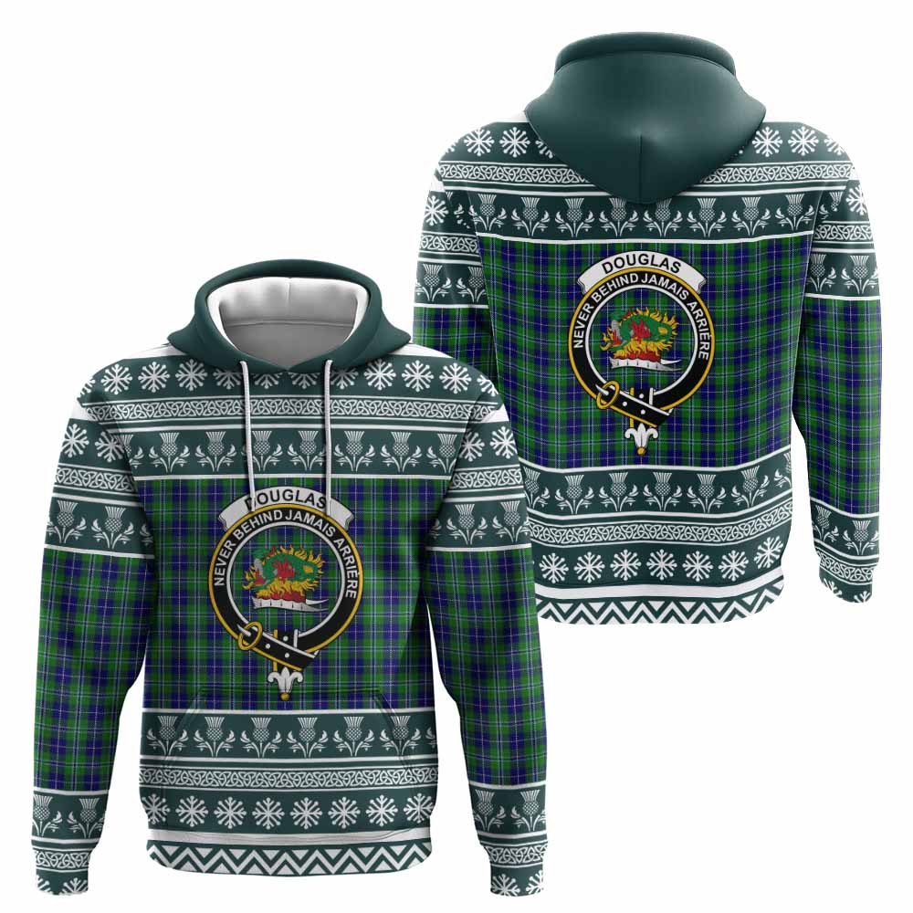 Douglas Clan Tartan Christmas Hoodie with Family Crest - Tartan Vibes Clothing