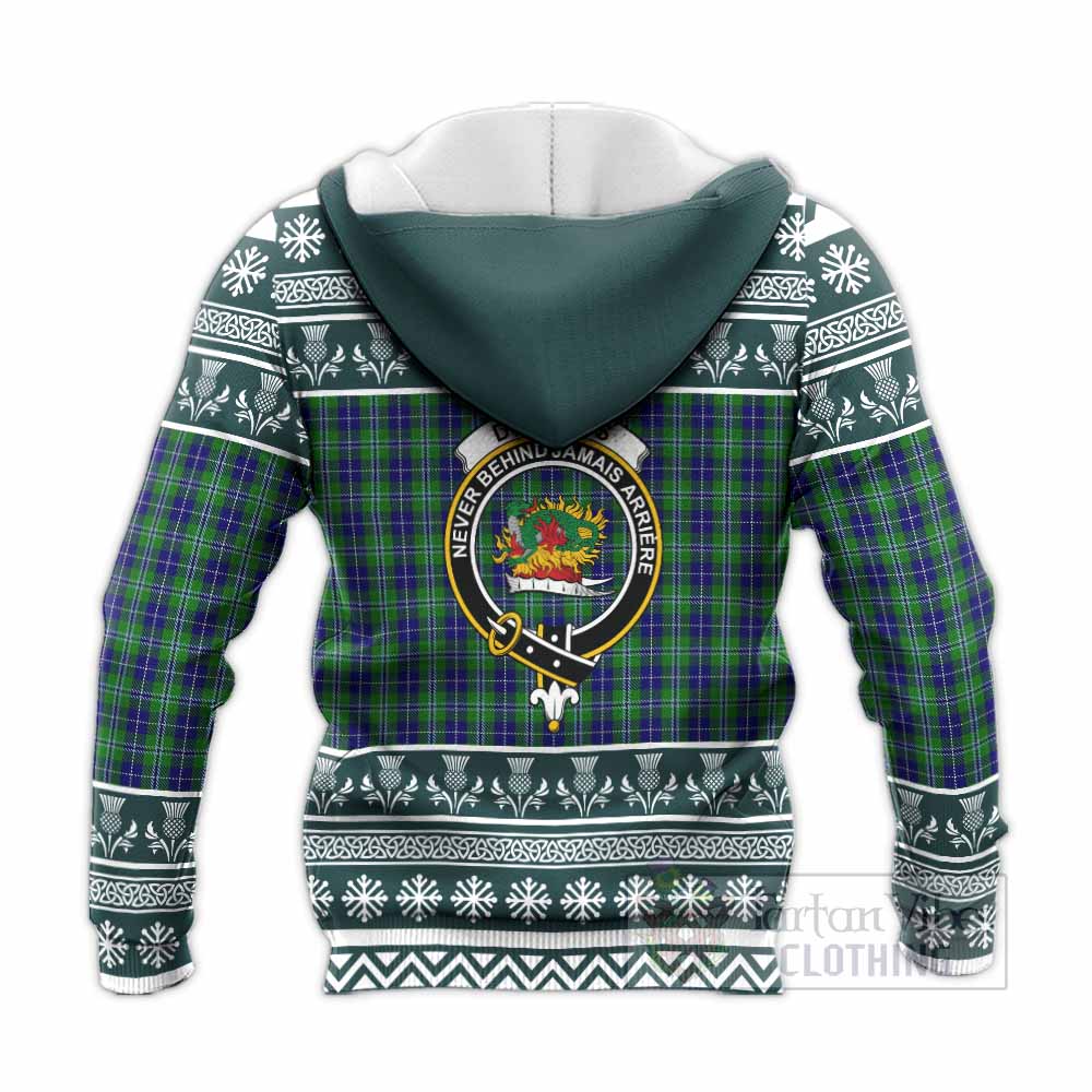 Douglas Clan Tartan Christmas Knitted Hoodie with Family Crest - Tartan Vibes Clothing