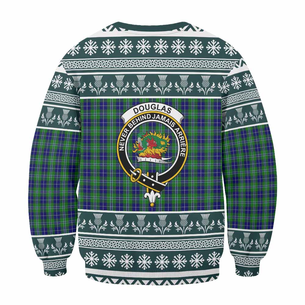 Douglas Clan Tartan Christmas Sweatshirt with Family Crest - Tartan Vibes Clothing