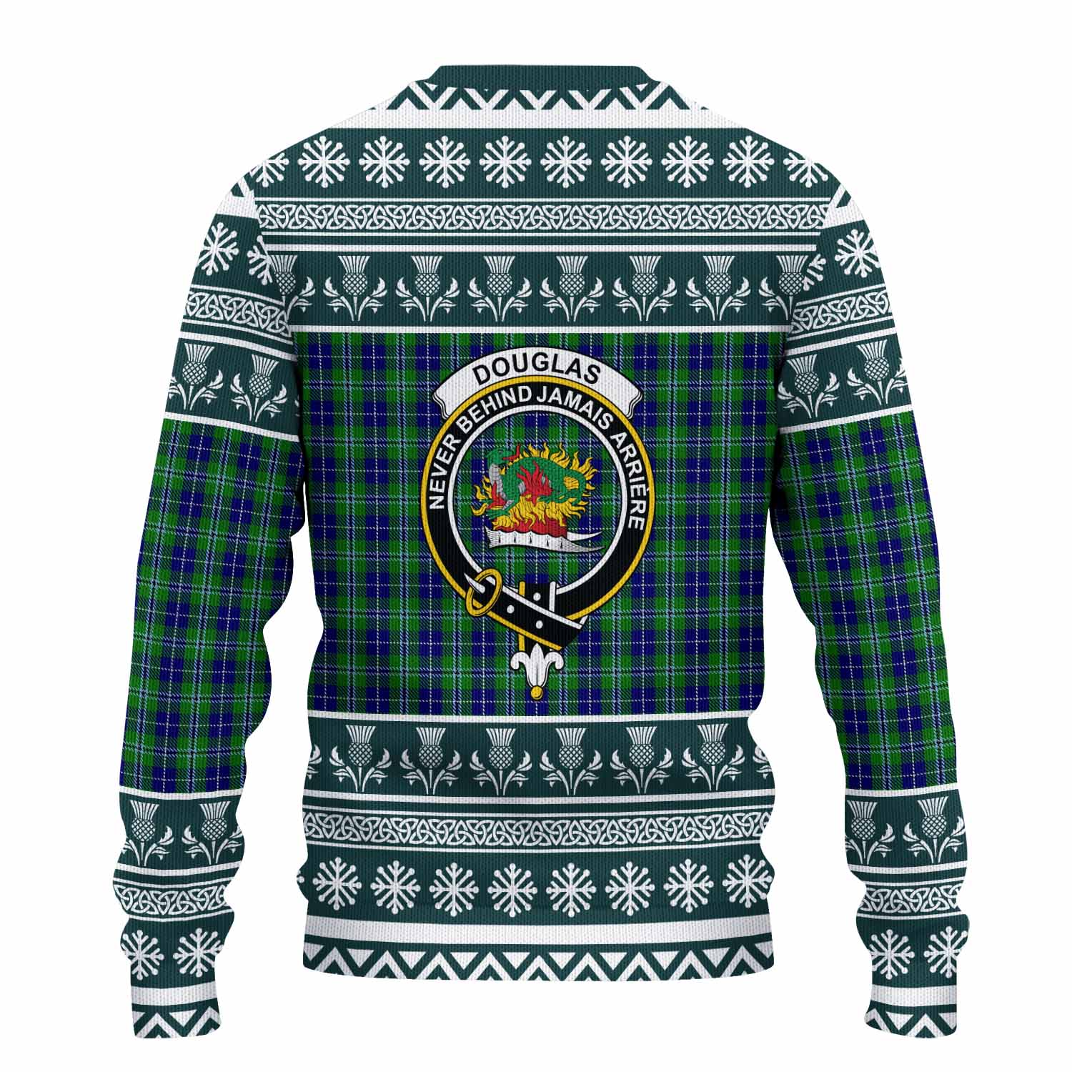 Douglas Clan Tartan Christmas Ugly Sweater with Family Crest - Tartan Vibes Clothing