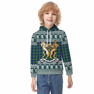 Douglas Clan Tartan Crest Christmas Kid Hoodie Coat of Arms Funny Style - Tartan Vibes Clothing