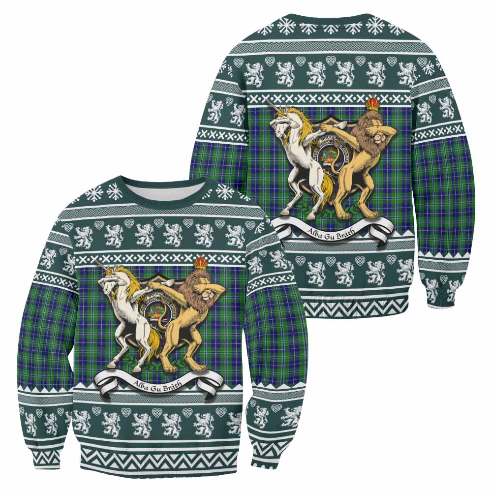 Douglas Clan Tartan Crest Christmas Sweatshirt Coat of Arms Funny Style - Tartan Vibes Clothing