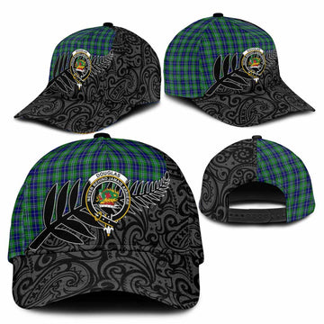 Douglas Crest Tartan Classic Cap with New Zealand Silver Fern Half Style