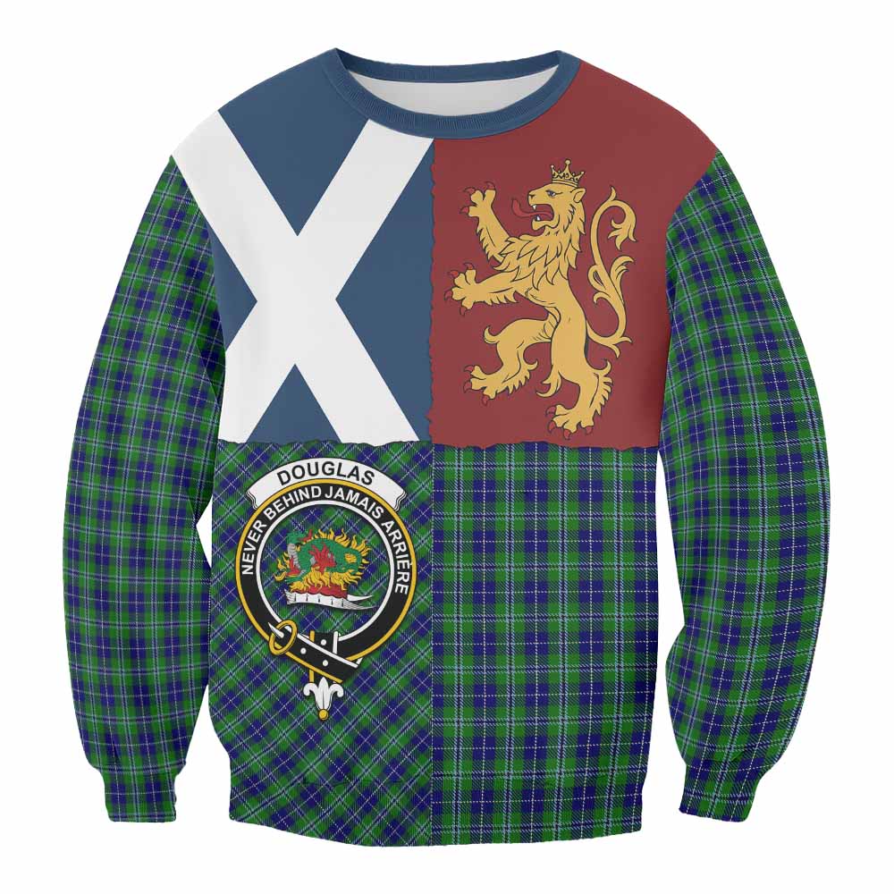 Douglas Crest Tartan Sweatshirt with Lion Rampant Saltire Style