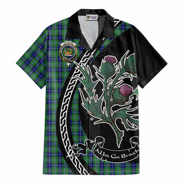 Douglas Family Crest Tartan Cotton Hawaiian Shirt Alba Thistle Inspired