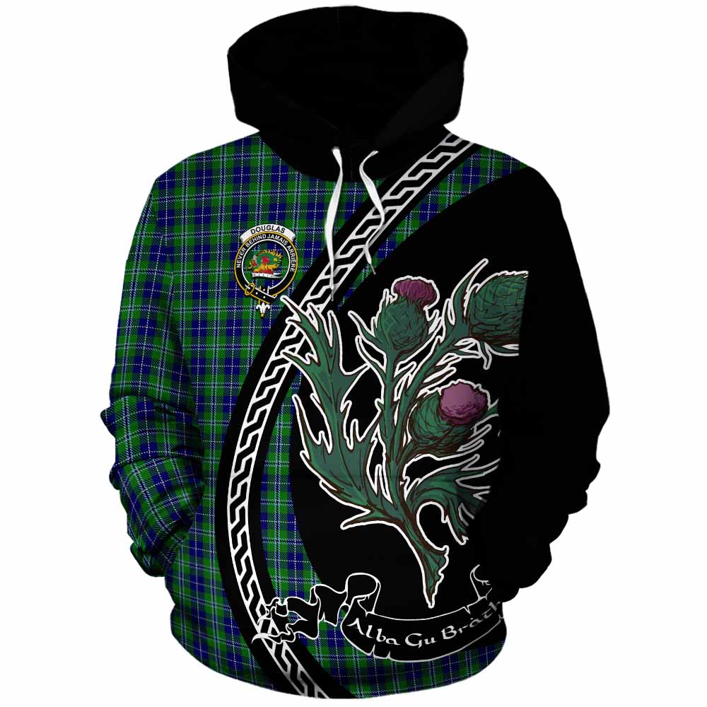 Douglas Family Crest Tartan Cotton Hoodie Alba Thistle Inspired - Tartan Vibes Clothing