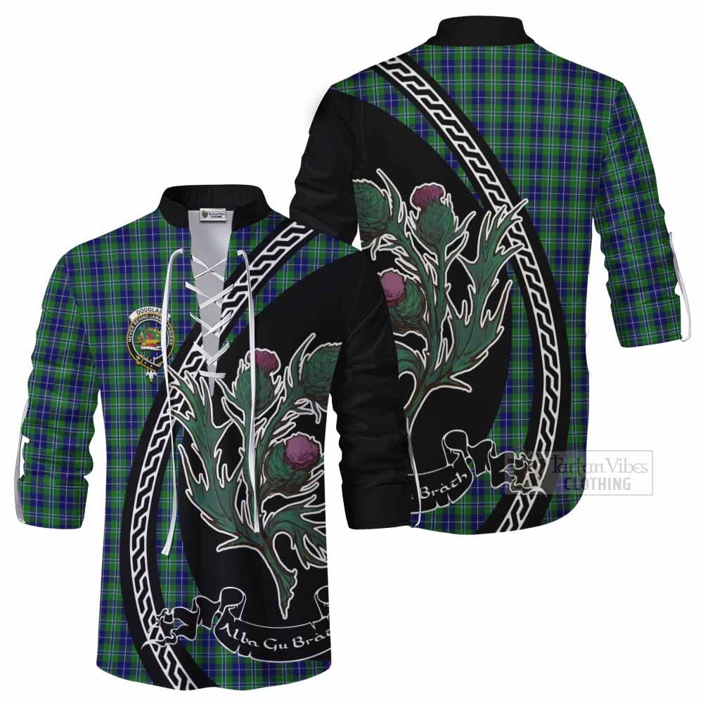 Douglas Family Crest Tartan Ghillie Shirt Alba Thistle Inspired - Tartan Vibes Clothing