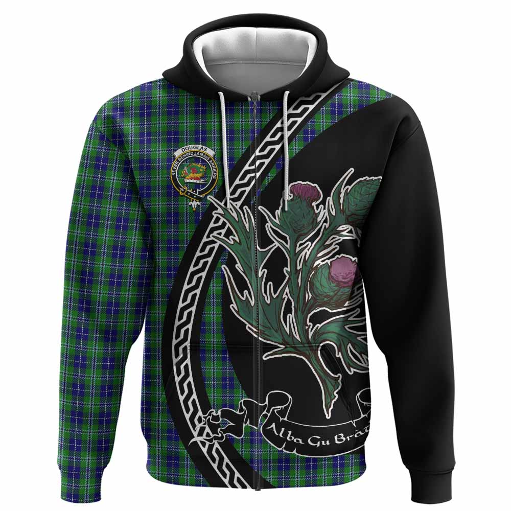 Douglas Family Crest Tartan Hoodie Alba Thistle Inspired - Tartan Vibes Clothing