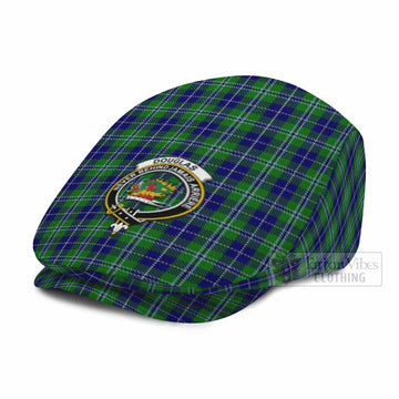 Douglas Family Crest Tartan Jeff Cap, Tartan Flat Cap