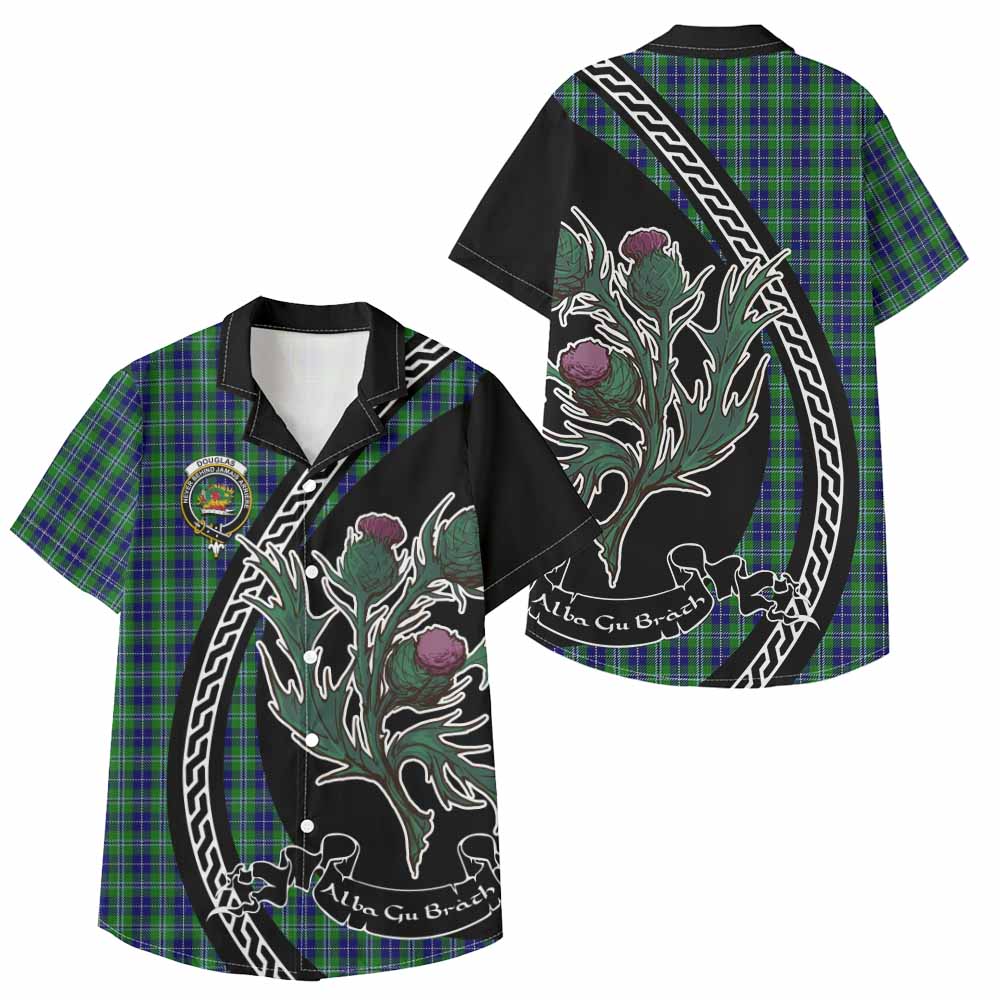 Douglas Family Crest Tartan Kid Hawaiian Shirt Alba Thistle Inspired - Tartan Vibes Clothing