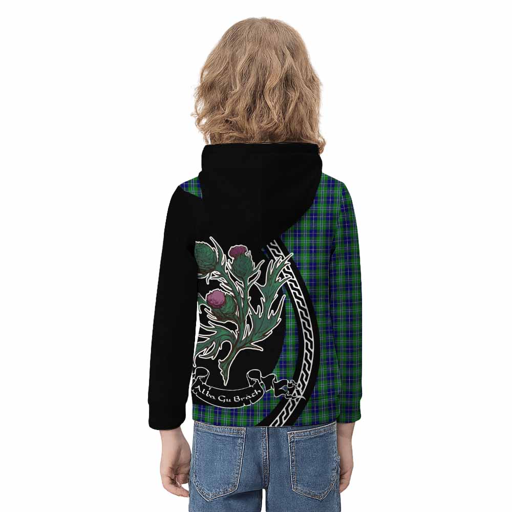 Douglas Family Crest Tartan Kid Hoodie Alba Thistle Inspired - Tartan Vibes Clothing