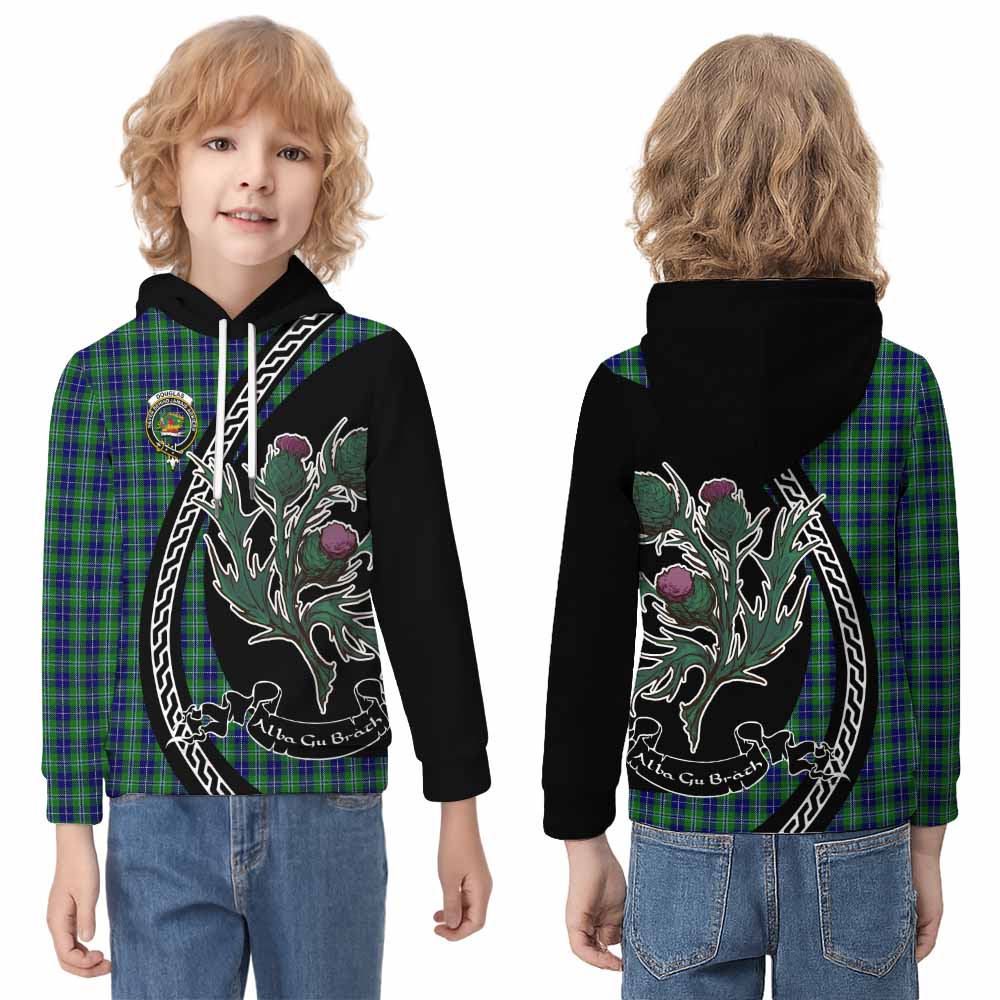 Douglas Family Crest Tartan Kid Hoodie Alba Thistle Inspired - Tartan Vibes Clothing