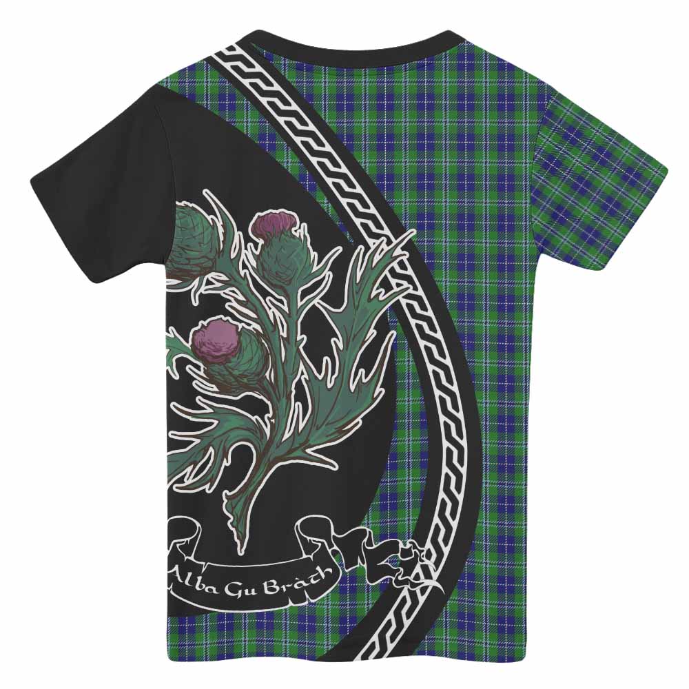 Douglas Family Crest Tartan Kid T-shirt Alba Thistle Inspired - Tartan Vibes Clothing