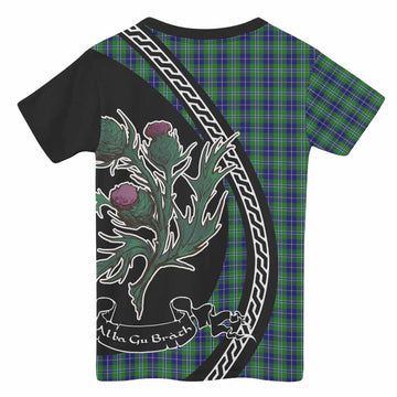 Douglas Family Crest Tartan Kid T-shirt Alba Thistle Inspired - Tartan Vibes Clothing