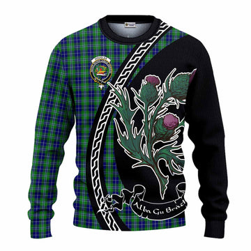 Douglas Family Crest Tartan Knitted Sweater Alba Thistle Inspired