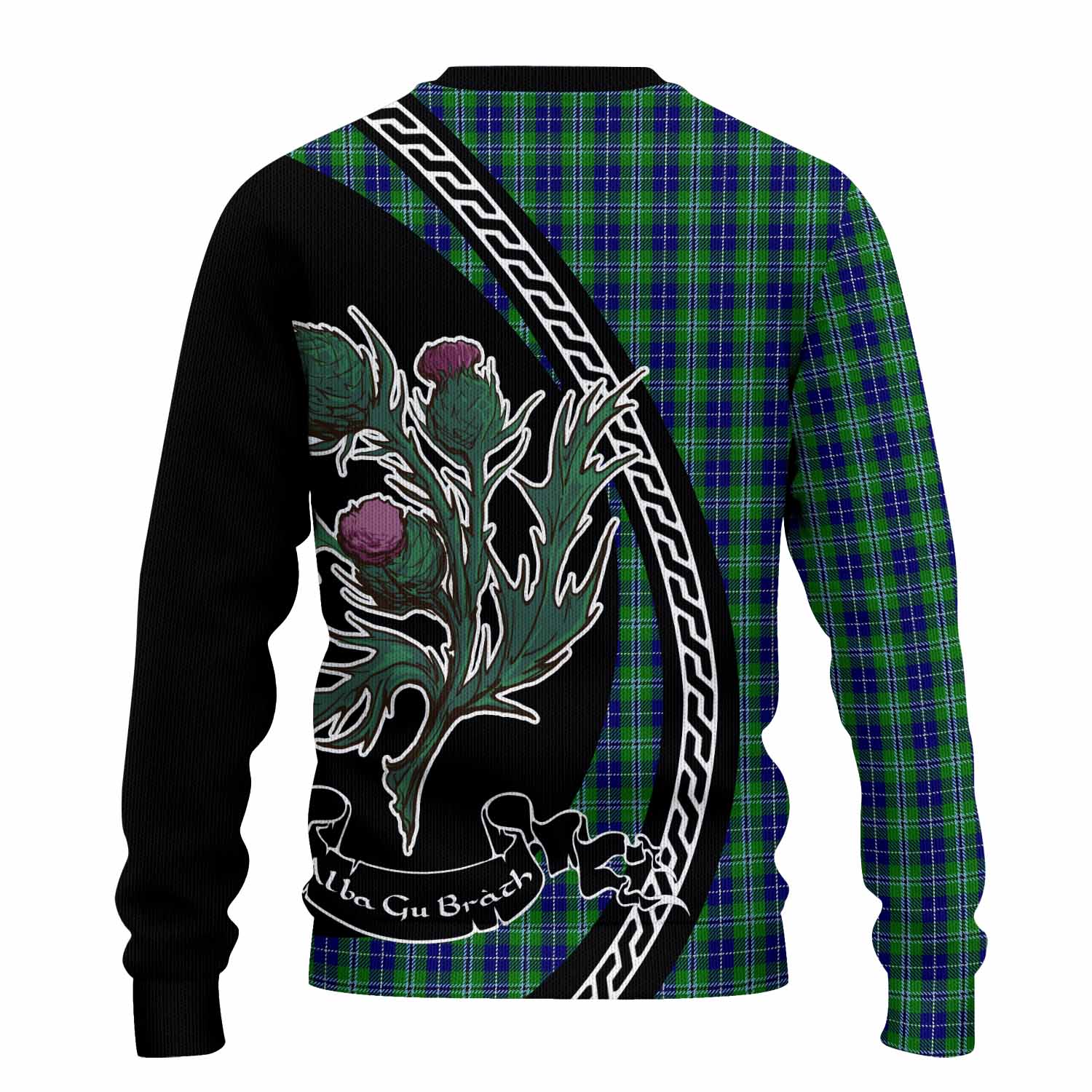 Douglas Family Crest Tartan Knitted Sweater Alba Thistle Inspired - Tartan Vibes Clothing